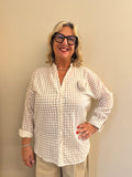 Camicia Vichy Women's Lightweight Checkered Shirt – Elegant Relaxed Fit Blouse